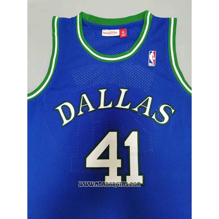Camiseta Dallas Mavericks Dirk Nowitzki #41 Mitchell & Ness 1998-99 Azul